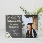 Invitation Fête de graduation Chalk Jars Fireflies rustiques  (Debout devant)