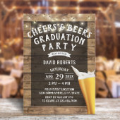 Invitation Fête de graduation Cheers & Beers String Lights