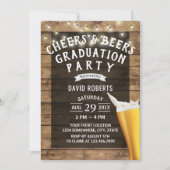 Invitation Fête de graduation Cheers & Beers String Lights (Devant)