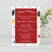 Invitation Fête de graduation colorée (Debout devant)