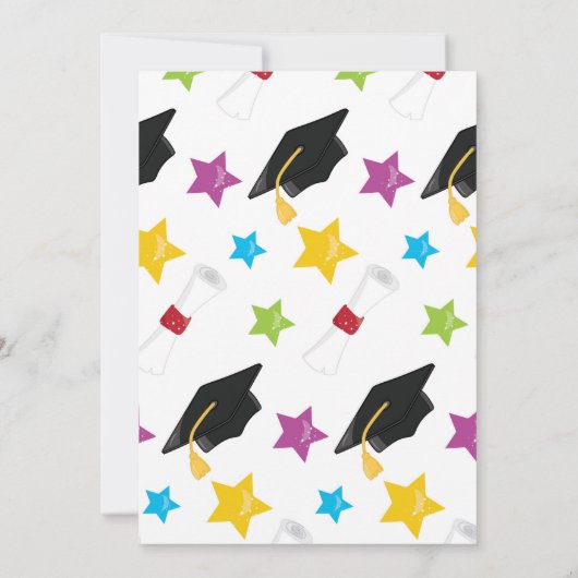 Invitation Fête de graduation colorée (Dos)