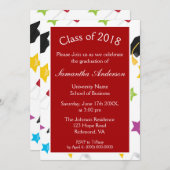 Invitation Fête de graduation colorée (Devant / Derrière)