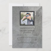 Invitation Fête de graduation de deux photos en pierre gravée (Dos)