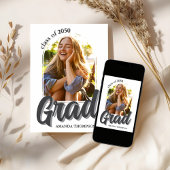 Invitation Fête de graduation de deux photos modernes