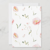 Invitation Fête de graduation de Fleur sauvage de cadre rose  (Dos)