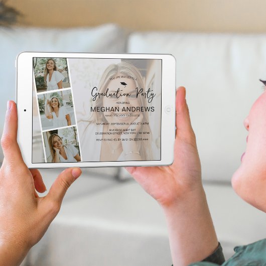 Invitation Fête de graduation de la bande photo moderne