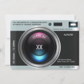 Invitation Fête de graduation de la caméra rétro (Devant)