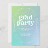 Invitation Fête de graduation de la chaux et du dégradé turqu (Devant)