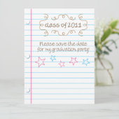 Invitation Fête de graduation de la feuille d'orignal esquiss (Debout devant)