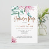 Invitation Fête de graduation de la parties scintillant de cu (Debout devant)