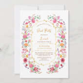 Invitation fête de graduation de la photo chic florale (Devant)