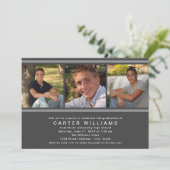 Invitation Fête de graduation de la photo de charbon moderne (Debout devant)