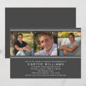 Invitation Fête de graduation de la photo de charbon moderne (Devant / Derrière)