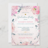 Invitation Fête de graduation de la photo de couleur d'eau ru (Devant)