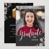 Invitation Fête de graduation de la photo de script (Devant / Derrière)