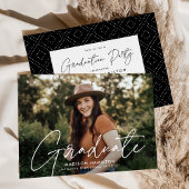 Invitation Fête de graduation de la photo de script blanc mod