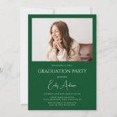 Invitation Fête de Graduation de la photo moderne Leaf Green (Dos)