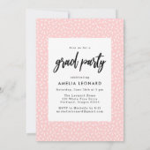 Invitation Fête de graduation de la photo rose de script mode (Dos)