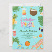 Invitation Fête de graduation de la piscine tropicale (Devant)