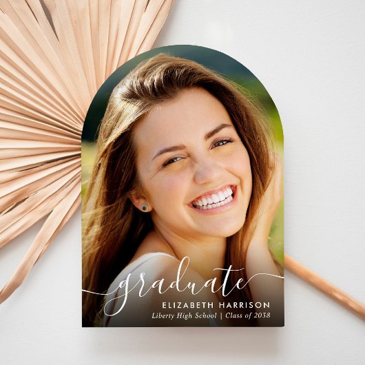 Invitation Fête de graduation de l'arc de script photo modern