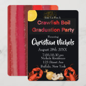 Invitation Fête de graduation de l'ébullition de l'écrevisse (Devant / Derrière)