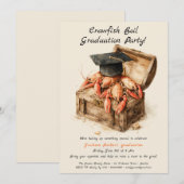 Invitation Fête de graduation de l'ébullition de l'écrevisse  (Devant / Derrière)