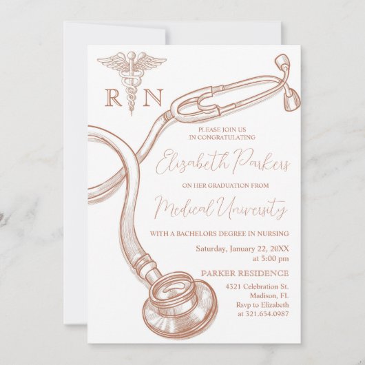 Invitation Fête de graduation de l'école de soins infirmiers  (Devant)