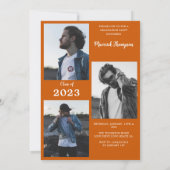 Invitation Fête de graduation de photos orange brûlées minime (Dos)