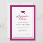 Invitation Fête de graduation de script de carton couleur mod (Devant)
