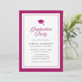 Invitation Fête de graduation de script de carton couleur mod (Debout devant)