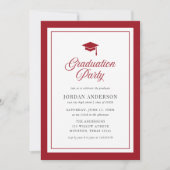 Invitation Fête de graduation de script de carton couleur mod (Devant)