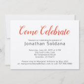 Invitation Fête de graduation de script photo moderne (Dos)