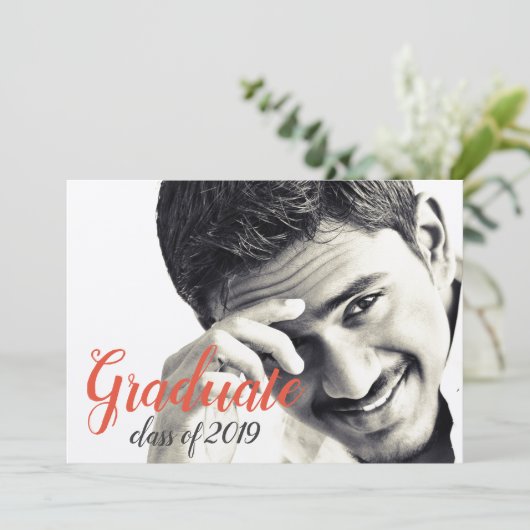Invitation Fête de graduation de script photo moderne (Debout devant)