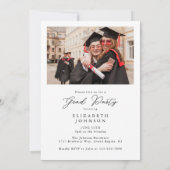 Invitation Fête de graduation de script photo moderne (Dos)