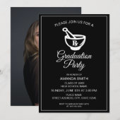 Invitation Fête de graduation des pharmaciens noirs et blancs (Devant / Derrière)