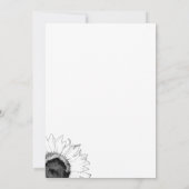 Invitation Fête de graduation des tournesols noirs et blancs (Dos)