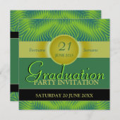 Invitation Fête de graduation des Vagues vertes de prospérité (Devant / Derrière)