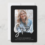 Invitation Fête de graduation du collège photo noir blanc mod (Devant)