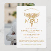 Invitation Fête de graduation du doctorat en or moderne (Devant / Derrière)