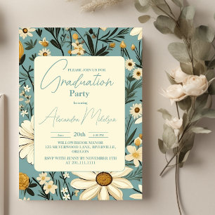 Invitation Fête de Graduation du Jardin Meadow Fleur sauvage