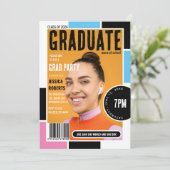 Invitation Fête de graduation du magazine de photos de couver (Debout devant)