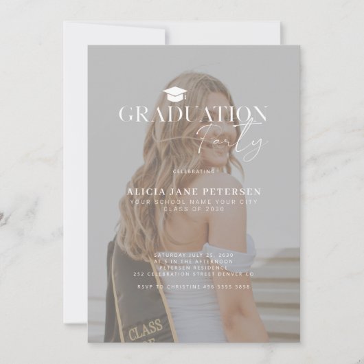 Invitation Fête de graduation du script de superposition phot (Devant)