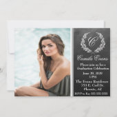 Invitation Fête de graduation du tableau de bord du monogramm (Dos)