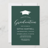 Invitation Fête de graduation Emerald Green 2025 Casquette bl (Devant)