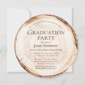Invitation Fête de Graduation en Bois Rustique Personnalisé u (Devant)