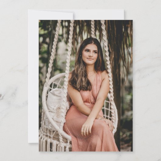 Invitation Fête de graduation en laiton rose vif (Dos)