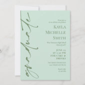 Invitation Fête de graduation en typographie verte de la casc (Devant)