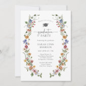 Invitation Fête de graduation Fleur sauvage colorée (Devant)