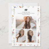 Invitation Fête de graduation Fleur sauvage colorée (Dos)