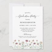 Invitation Fête de graduation Fleur sauvage simple (Devant)